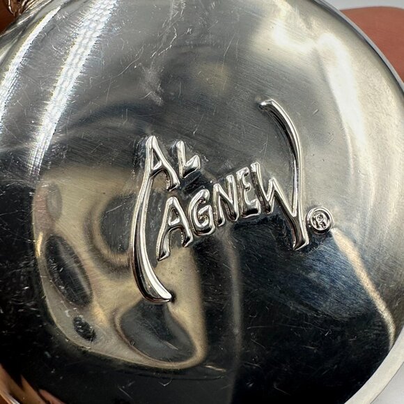 Al Agnew Pocket Watch Men Silver Tone Bass Fish Dial Chain Included New Battery - Picture 8 of 12